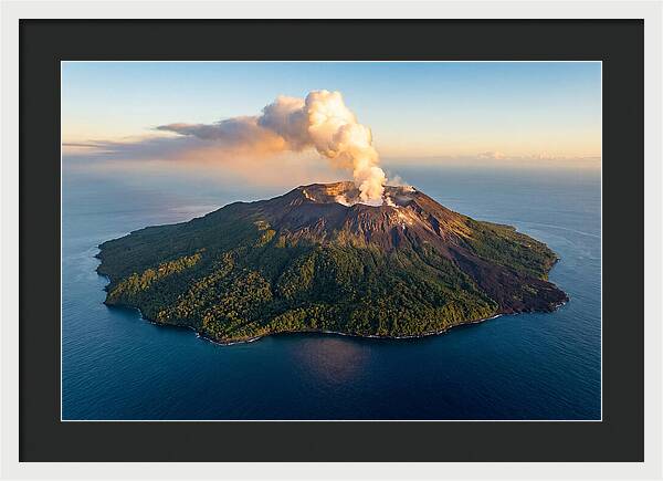 Mount Karthala Erupting Over Ocean