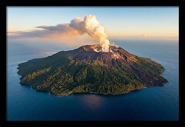 Mount Karthala Erupting Over Ocean