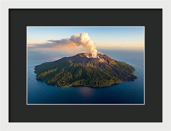 Mount Karthala Erupting Over Ocean