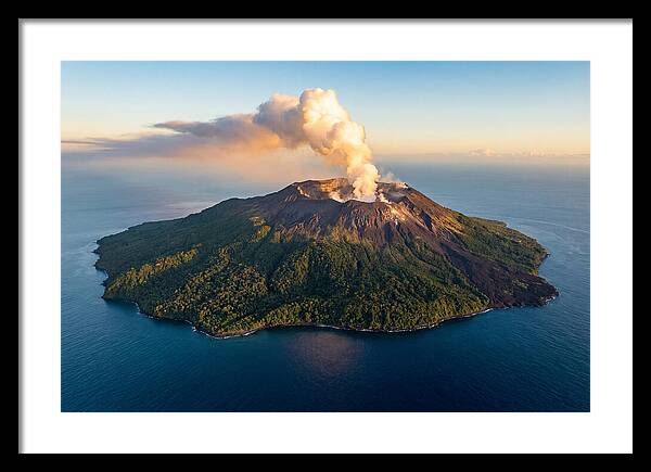Mount Karthala Erupting Over Ocean