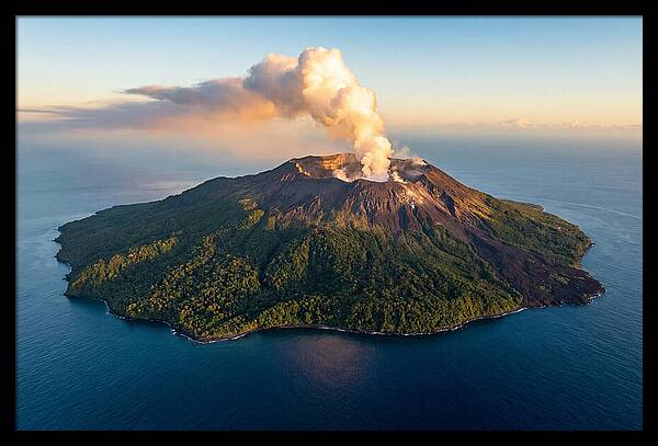 Mount Karthala Erupting Over Ocean