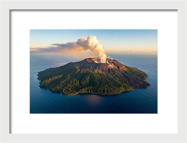 Mount Karthala Erupting Over Ocean