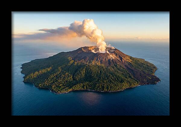 Mount Karthala Erupting Over Ocean