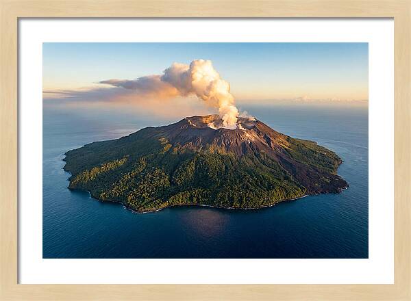 Mount Karthala Erupting Over Ocean