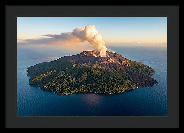 Mount Karthala Erupting Over Ocean