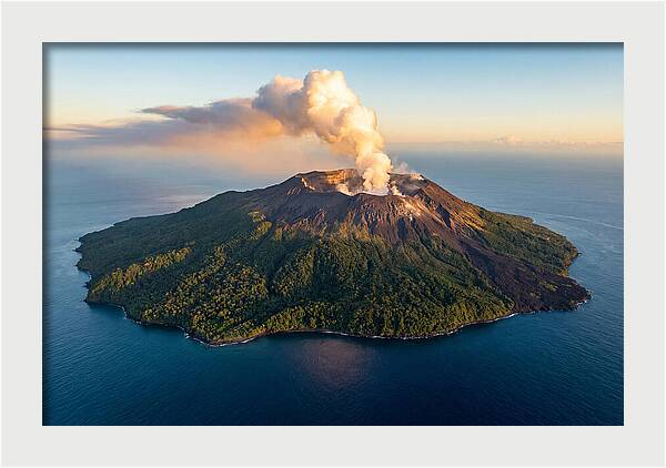 Mount Karthala Erupting Over Ocean