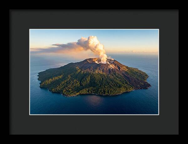 Mount Karthala Erupting Over Ocean