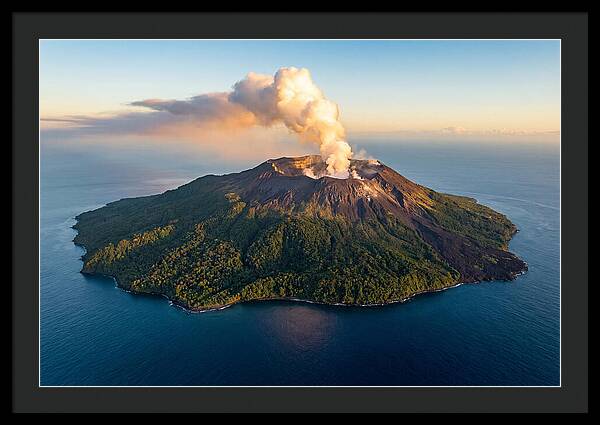 Mount Karthala Erupting Over Ocean