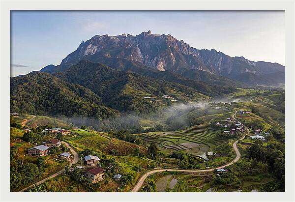 Mount Kinabalu Overlooking Countryside