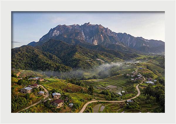 Mount Kinabalu Overlooking Countryside