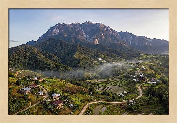 Mount Kinabalu Overlooking Countryside