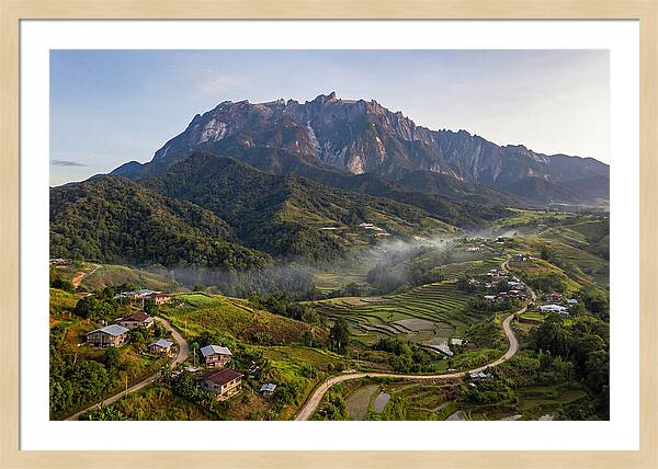 Mount Kinabalu Overlooking Countryside