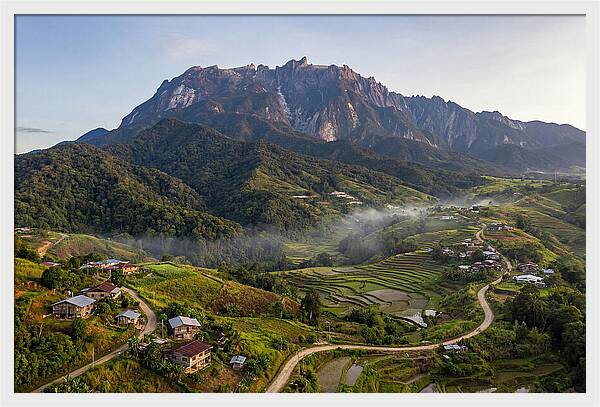 Mount Kinabalu Overlooking Countryside