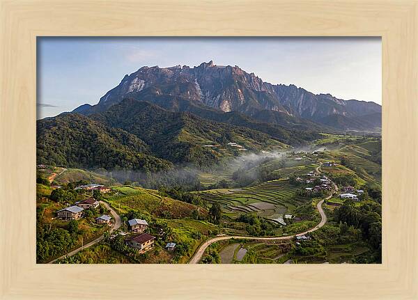 Mount Kinabalu Overlooking Countryside