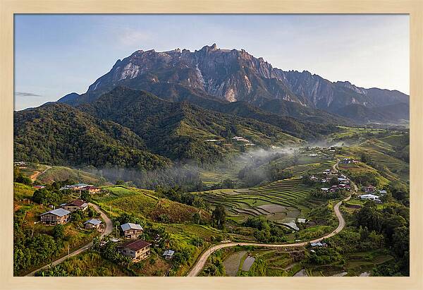 Mount Kinabalu Overlooking Countryside