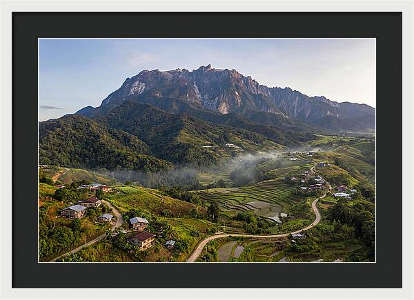 Mount Kinabalu Overlooking Countryside