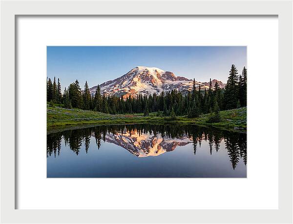 Mount Rainier Reflection At Dawn
