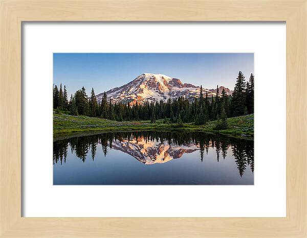 Mount Rainier Reflection At Dawn