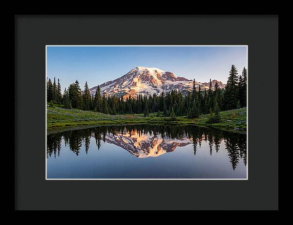 Mount Rainier Reflection At Dawn