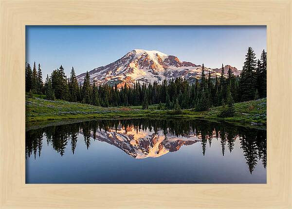 Mount Rainier Reflection At Dawn