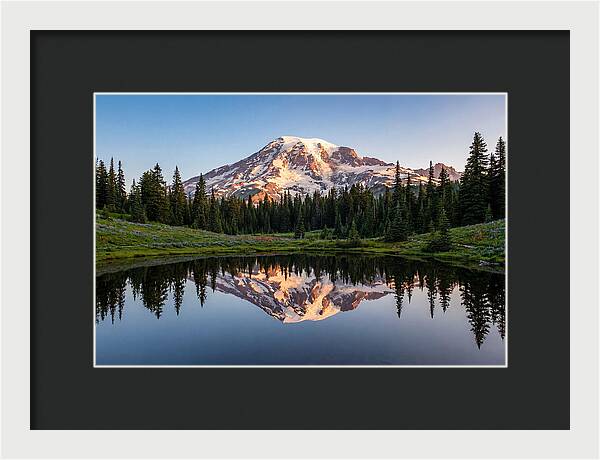 Mount Rainier Reflection At Dawn