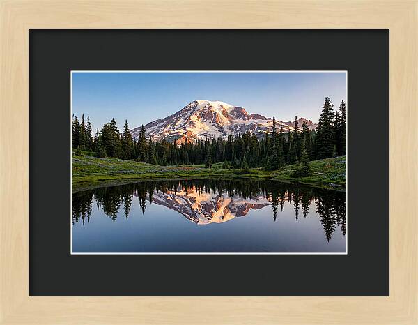 Mount Rainier Reflection At Dawn