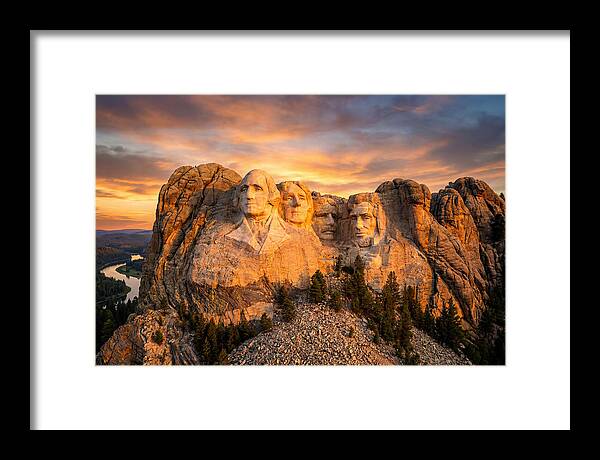 Mount Rushmore At Sunset