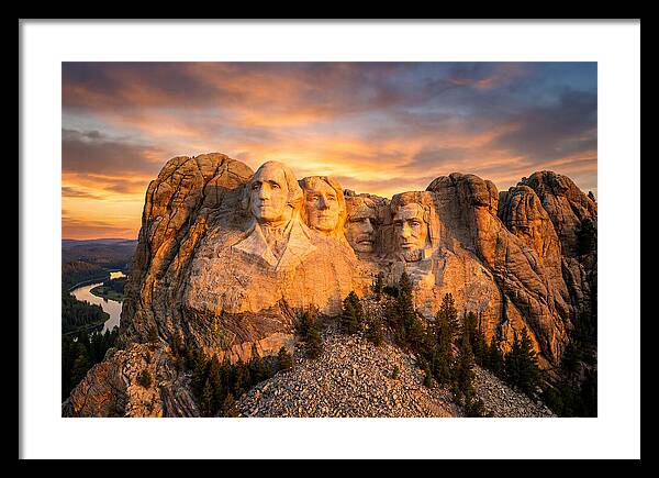Mount Rushmore At Sunset