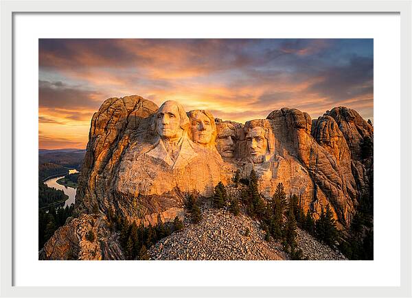 Mount Rushmore At Sunset