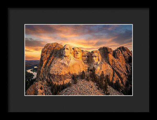 Mount Rushmore At Sunset