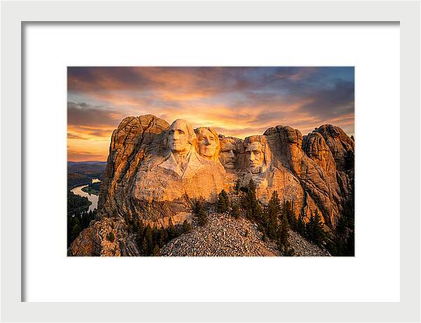 Mount Rushmore At Sunset