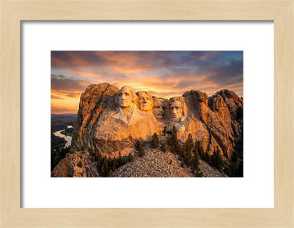 Mount Rushmore At Sunset