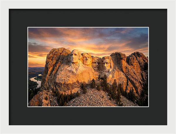 Mount Rushmore At Sunset