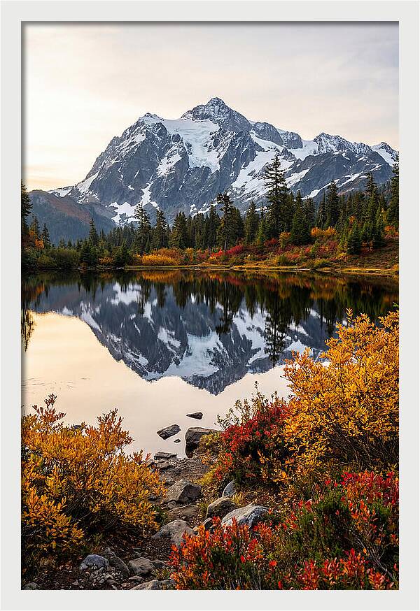Mount Shuksan Reflected In Autumn
