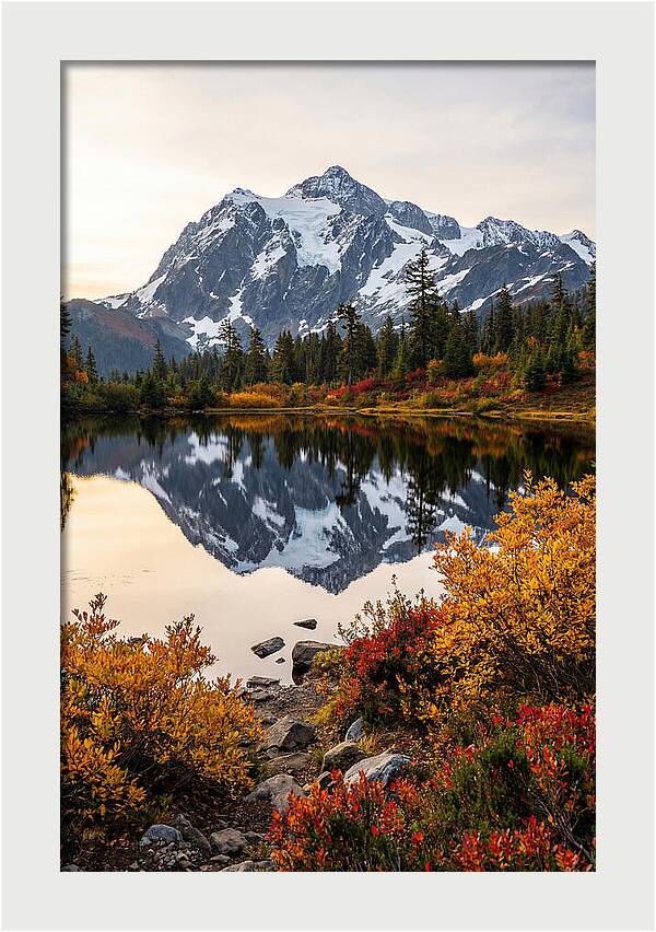 Mount Shuksan Reflected In Autumn