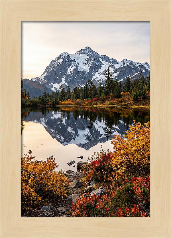 Mount Shuksan Reflected In Autumn