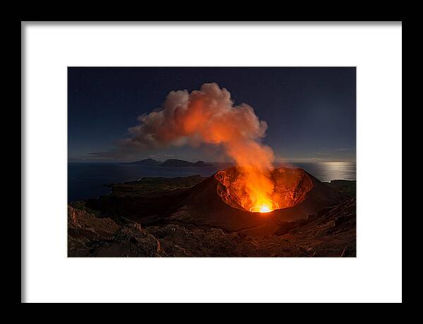 Mount Yasur Erupting At Night