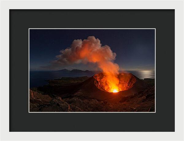 Mount Yasur Erupting At Night