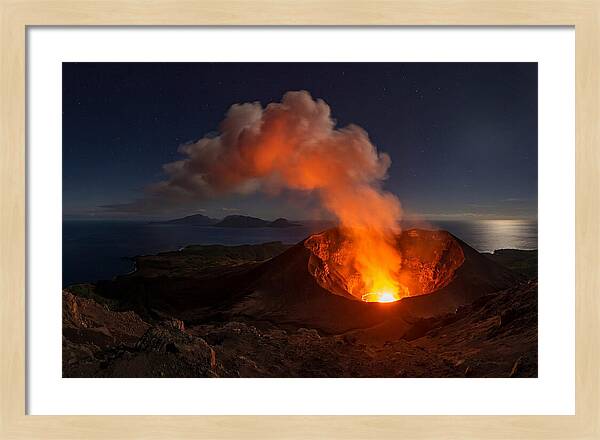 Mount Yasur Erupting At Night