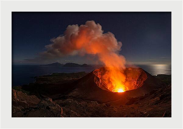 Mount Yasur Erupting At Night