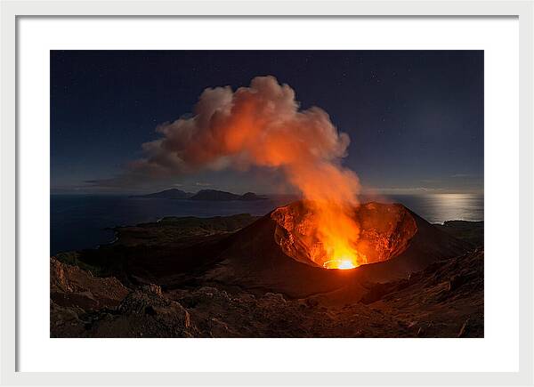 Mount Yasur Erupting At Night