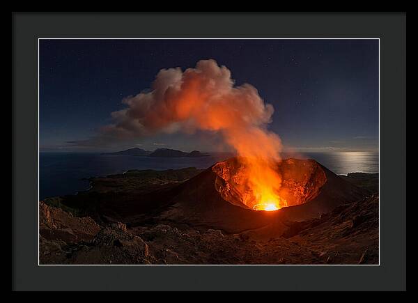 Mount Yasur Erupting At Night