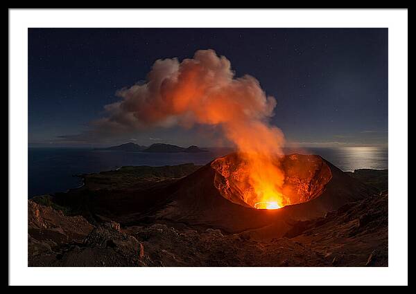 Mount Yasur Erupting At Night