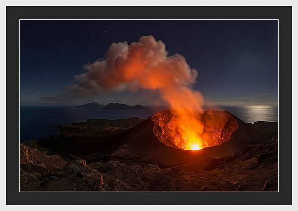 Mount Yasur Erupting At Night