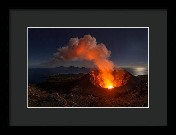 Mount Yasur Erupting At Night