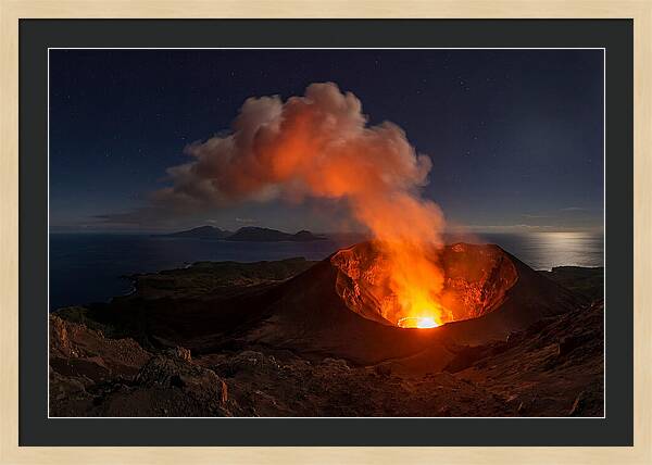 Mount Yasur Erupting At Night