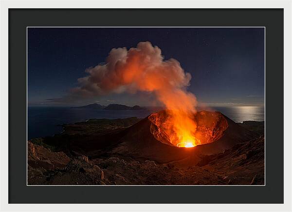 Mount Yasur Erupting At Night