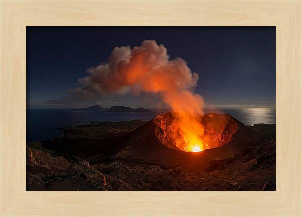Mount Yasur Erupting At Night