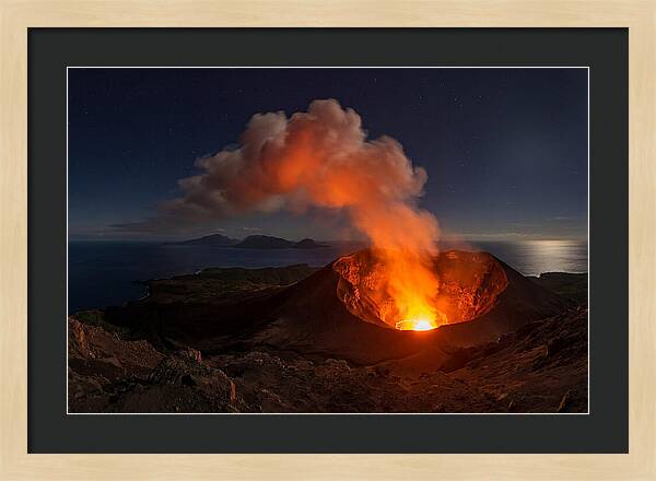 Mount Yasur Erupting At Night