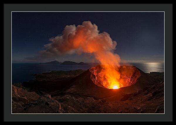 Mount Yasur Erupting At Night